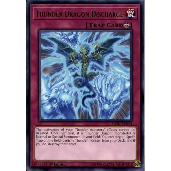 YuGiOh Soul Fusion Rare Thunder Dragon Discharge SOFU-EN073