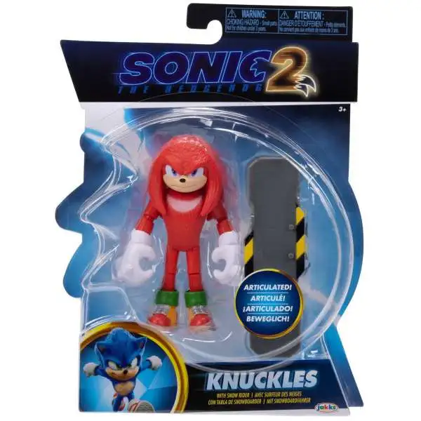 Sonic The Hedgehog 2 Movie Knuckles Action Figure [with Snow Rider, Damaged Package]