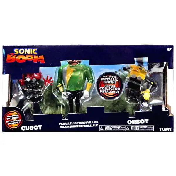 Sonic The Hedgehog Sonic Boom Orbot, Parallel Universe Dr. Eggman & Cubot Action Figure 3-Pack