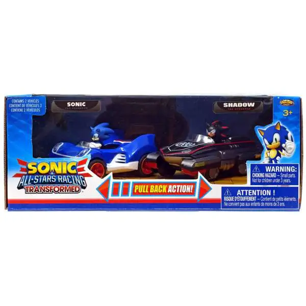 Sonic The Hedgehog All Stars Racing Transformed Pullback Racers Sonic & Shadow Vehicle 2-Pack [Damaged Package]