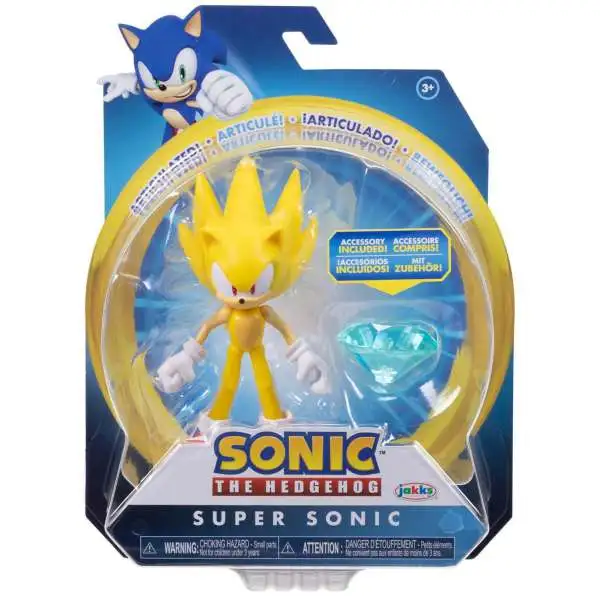 Sonic The Hedgehog Super Sonic Action Figure [Modern, Light Blue Chaos Emerald, Damaged Package]