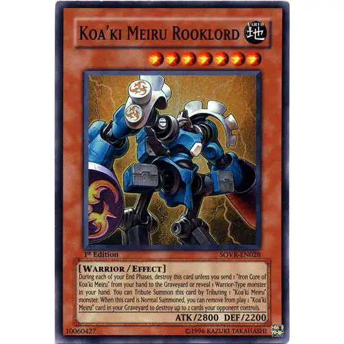 YuGiOh Stardust Overdrive Super Rare Koa'ki Meiru Rooklord SOVR-EN028