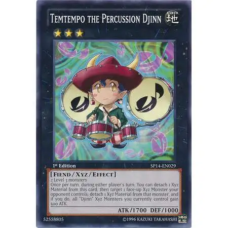 YuGiOh Trading Card Game Star Pack 2014 Common Temtempo the Percussion Djinn SP14-EN029