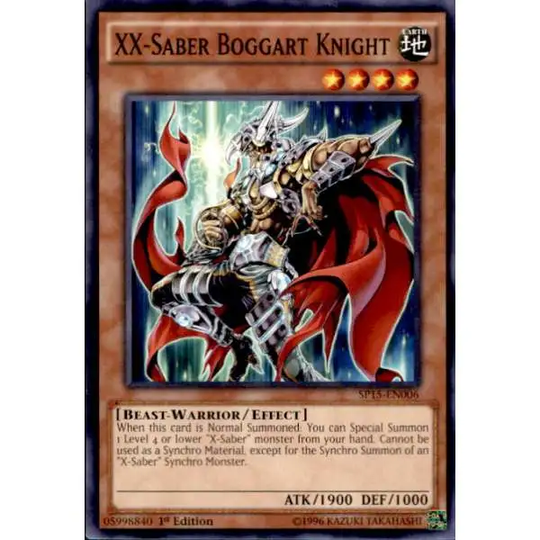YuGiOh 2015 Star Pack ARC-V Shatterfoil Rare XX-Saber Boggart Knight SP15-EN006