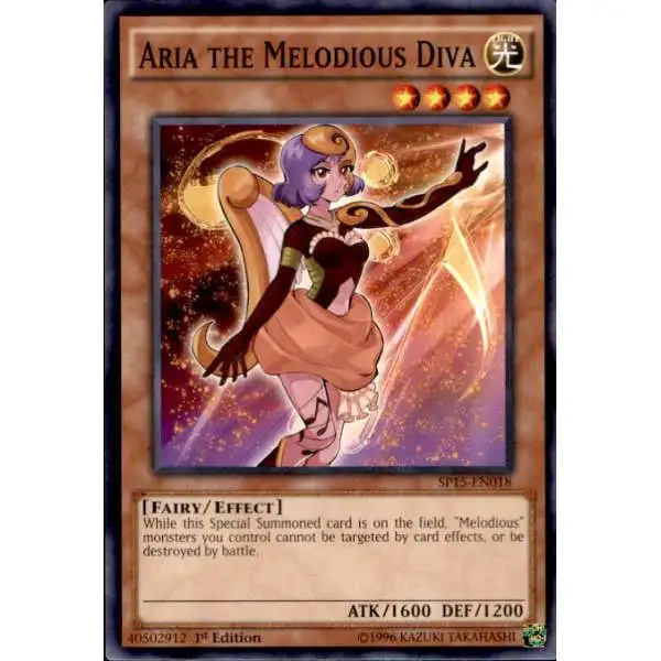 YuGiOh 2015 Star Pack ARC-V Common Aria the Melodious Diva SP15-EN018