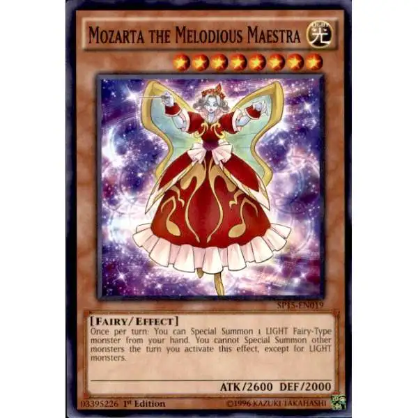 YuGiOh 2015 Star Pack ARC-V Shatterfoil Rare Mozarta the Melodious Maestra SP15-EN019