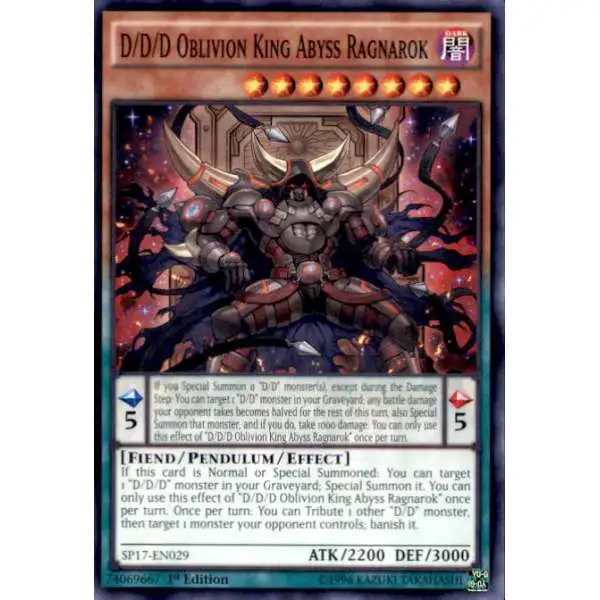 YuGiOh Star Pack Battle Royal Common D/D/D Oblivion King Abyss Ragnarok SP17-EN029