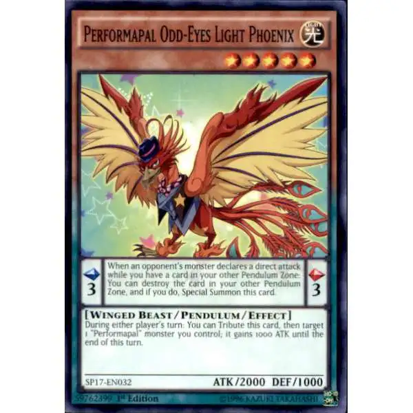 YuGiOh Star Pack Battle Royal Starfoil Rare Performapal Odd-Eyes Light Phoenix SP17-EN032