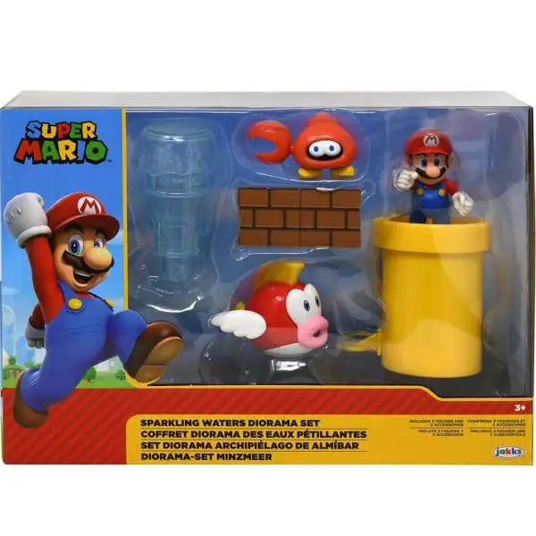 World of Nintendo Super Mario Sparkling Waters 2.5-Inch Diorama Set