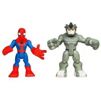 Marvel Playskool Heroes Spider-Man Adventures Spider-Man & Rhino Action Figure Set