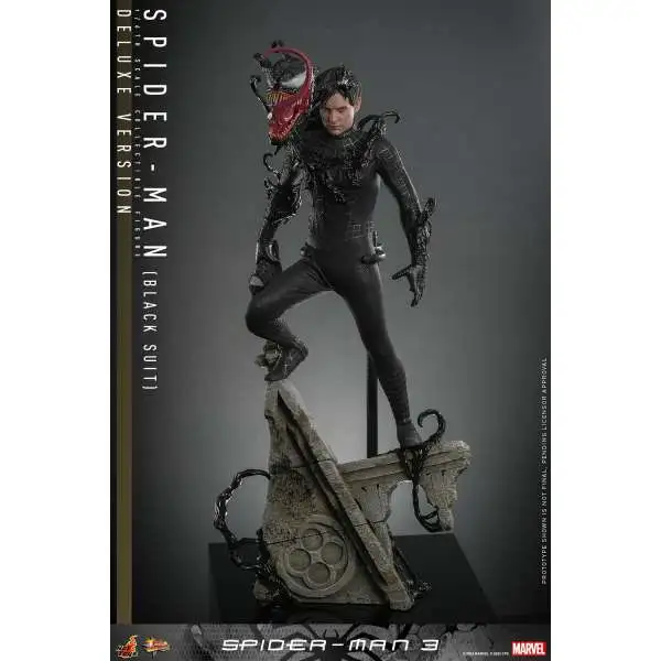 Spider-Man 3 Movie Masterpiece Spider-Man Collectible 1/6 Scale Figure [Black Suit, Deluxe Version]