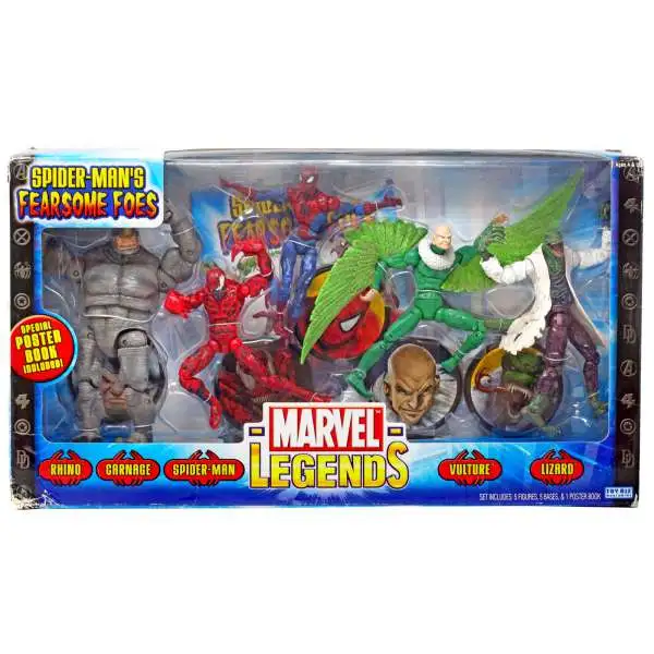 Marvel Legends Spider-Man's Fearsome Foes Action Figure 5-Pack [Spider-Man, Vulture, Carnage, Lizard & Rhino]