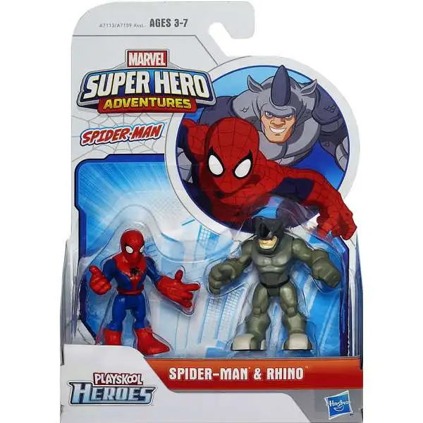 Marvel Playskool Heroes Super Hero Adventures Spider-Man & Rhino Action Figure 2-Pack