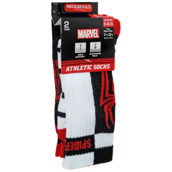 Marvel Spider-Man Athletic Socks 2-Pack [Size 6 - 8.5]