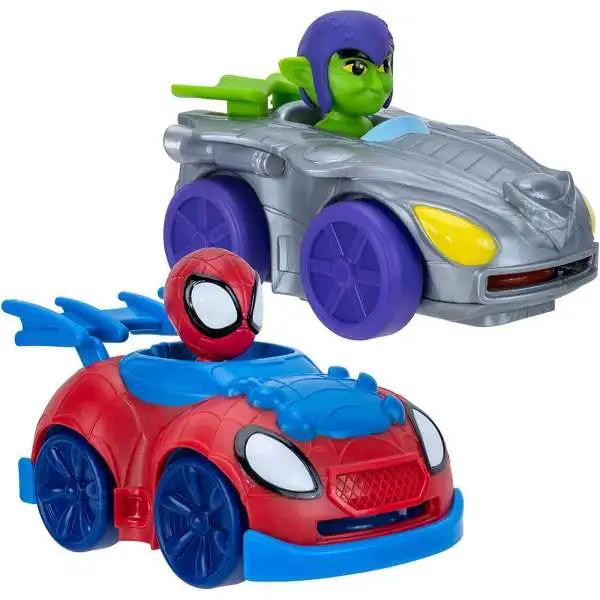 Marvel Spidey & His Amazing Friends Disc Dashers Spidey vs Green Goblin 4-Inch Vehicle 2-Pack