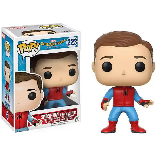 Funko Spider-Man: Homecoming POP! Marvel Spider-Man (Homemade Suit) Exclusive Vinyl Bobble Head #223 [Unmasked, Damaged Package]