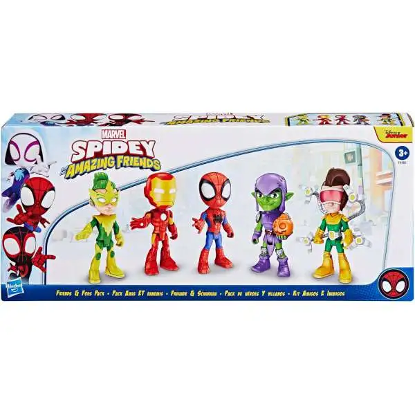 Spidey & His Amazing Friends Marvel Friends & Foes Exclusive Action Figure 5-Pack [Spidey, Iron Man, Doc Ock, Green Goblin & Electro]