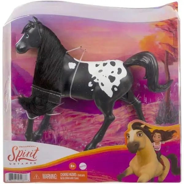 Spirit Untamed Black Pinto with Long Black Mane Figure