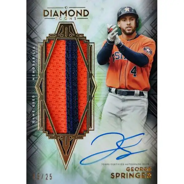 MLB 2021 Topps Diamond Icons Baseball George Springer 15/25 Autographed Single Card AJP-GSP