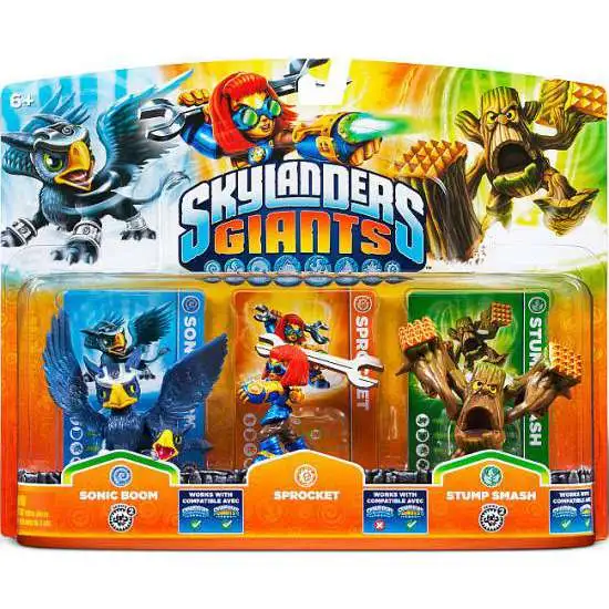 Skylanders Giants Sprocket, Sonic Boom & Stump Smash Figure 3-Pack