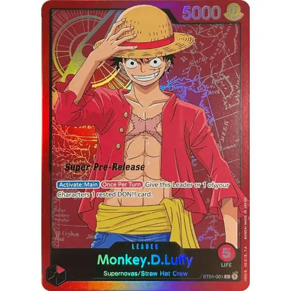 One Piece Trading Card Game Super Pre-Release Starter Deck 1: Straw Hat Crew Leader Monkey.D.Luffy ST01-001