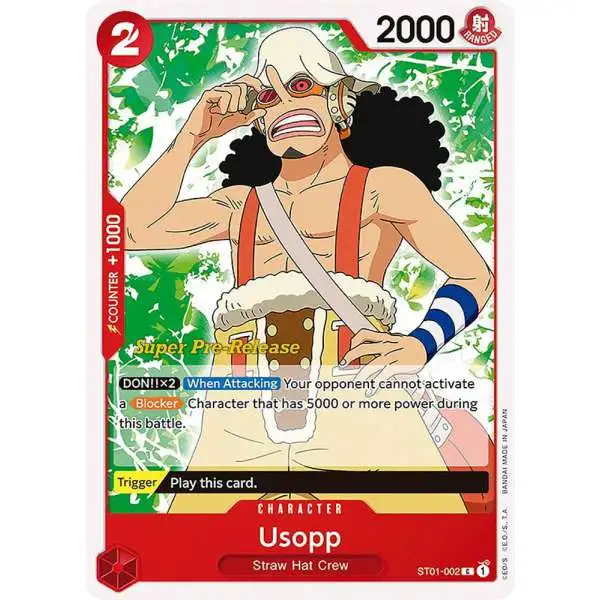One Piece Trading Card Game Super Pre-Release Starter Deck 1: Straw Hat Crew Common Usopp ST01-002