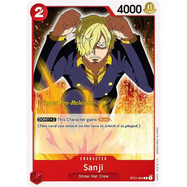 One Piece Trading Card Game Super Pre-Release Starter Deck 1: Straw Hat Crew Common Sanji ST01-004