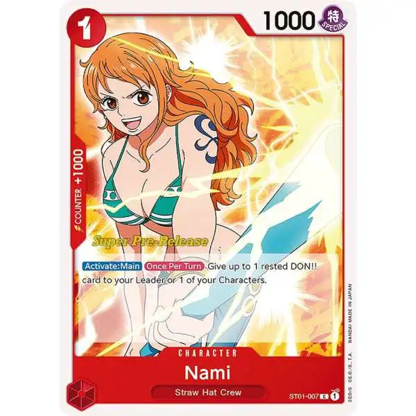 One Piece Trading Card Game Super Pre-Release Starter Deck 1: Straw Hat Crew Common Nami ST01-007