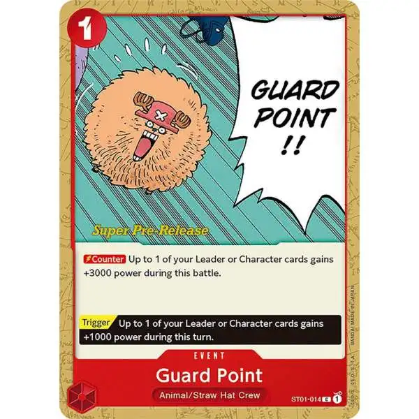 One Piece Trading Card Game Super Pre-Release Starter Deck 1: Straw Hat Crew Common Guard Point ST01-014