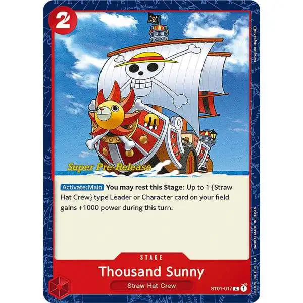 One Piece Trading Card Game Super Pre-Release Starter Deck 1: Straw Hat Crew Common Thousand Sunny ST01-017