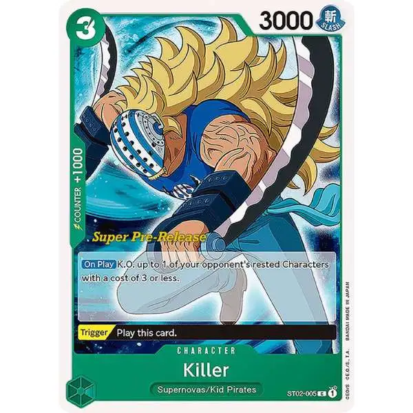 One Piece Trading Card Game Super Pre-Release Starter Deck 2: Worst Generation Common Killer ST02-005