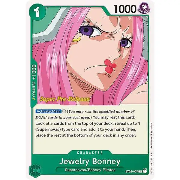 One Piece Trading Card Game Super Pre-Release Starter Deck 2: Worst Generation Common Jewelry Bonney ST02-007