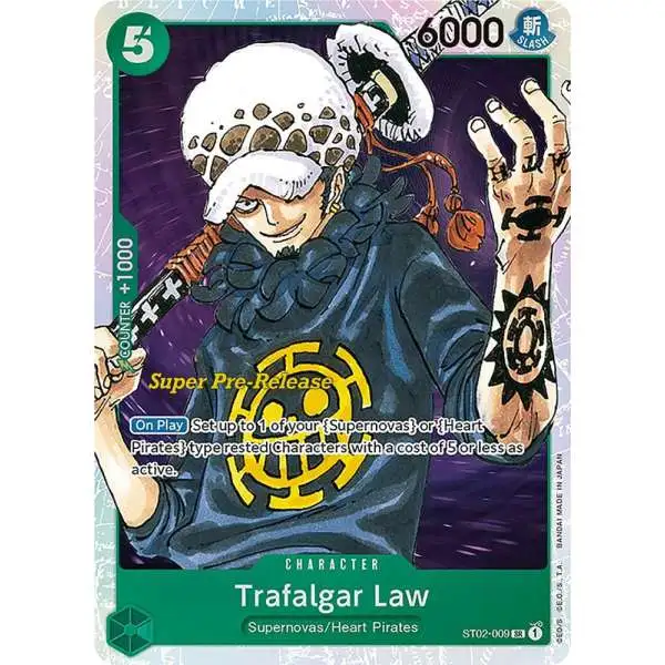 One Piece Trading Card Game Super Pre-Release Starter Deck 2: Worst Generation Super Rare Trafalgar Law ST02-009