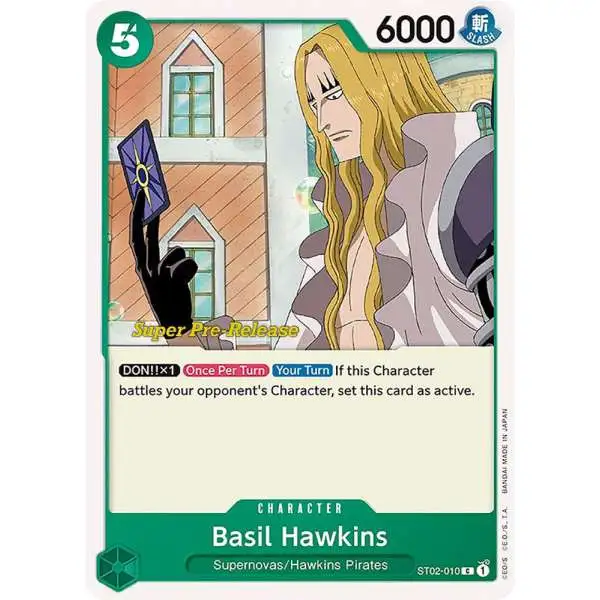 One Piece Trading Card Game Super Pre-Release Starter Deck 2: Worst Generation Common Basil Hawkins ST02-010