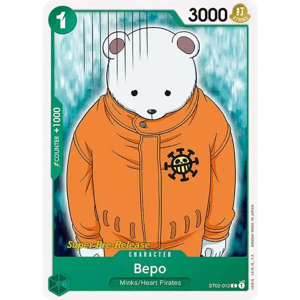 One Piece Trading Card Game Super Pre-Release Starter Deck 2: Worst Generation Common Bepo ST02-012