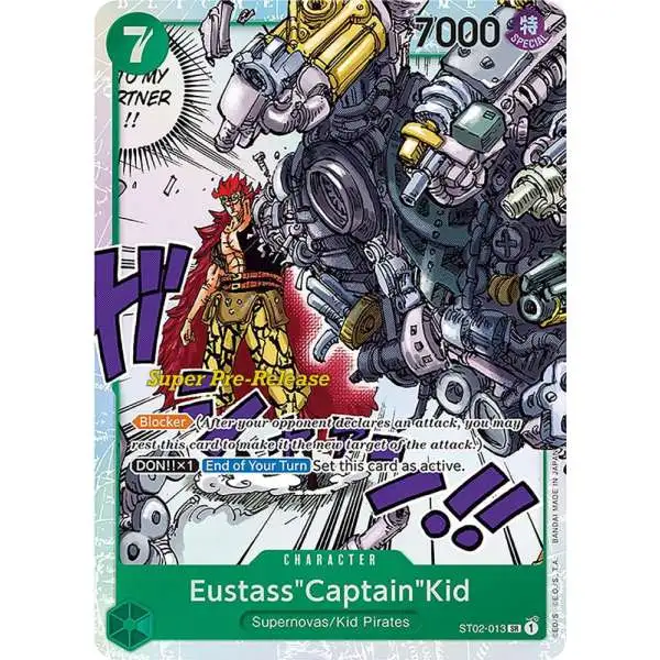 One Piece Trading Card Game Super Pre-Release Starter Deck 2: Worst Generation Super Rare EustassCaptainKid ST02-013