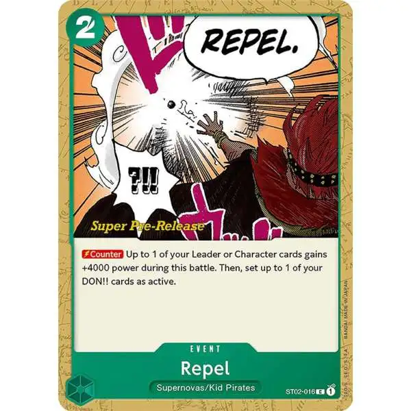 One Piece Trading Card Game Super Pre-Release Starter Deck 2: Worst Generation Common Repel ST02-016