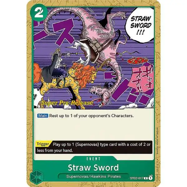 One Piece Trading Card Game Super Pre-Release Starter Deck 2: Worst Generation Common Straw Sword ST02-017