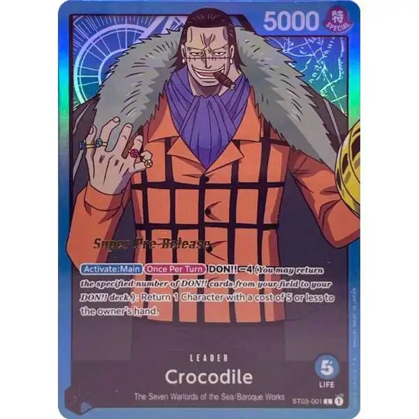 One Piece Trading Card Game Super Pre-Release Starter Deck 3: The Seven Warlords of the Sea Leader Crocodile ST03-001