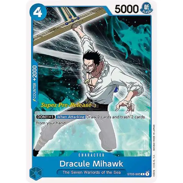 One Piece Trading Card Game Super Pre-Release Starter Deck 3: The Seven Warlords of the Sea Common Dracule Mihawk ST03-005