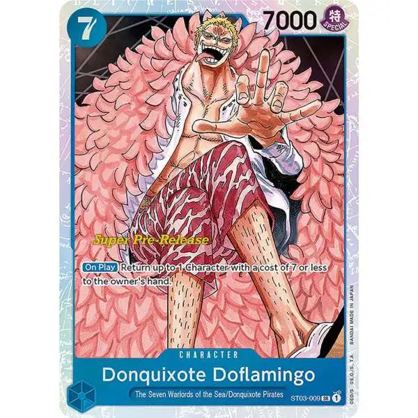 One Piece Trading Card Game Super Pre-Release Starter Deck 3: The Seven Warlords of the Sea Super Rare Donquixote Doflamingo ST03-009