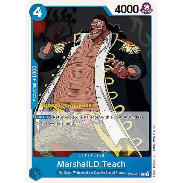 One Piece Trading Card Game Super Pre-Release Starter Deck 3: The Seven Warlords of the Sea Common Marshall.D.Teach ST03-014