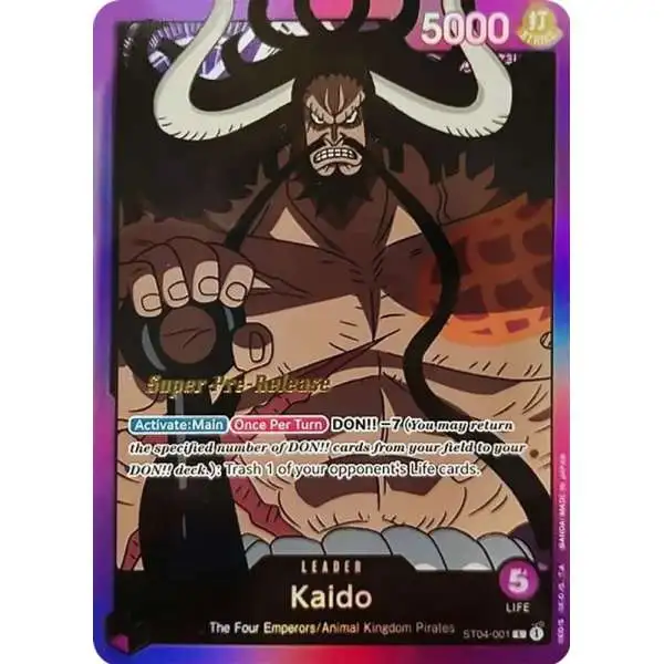 One Piece Trading Card Game Super Pre-Release Starter Deck 4: Animal Kingdom Pirates Leader Kaido ST04-001