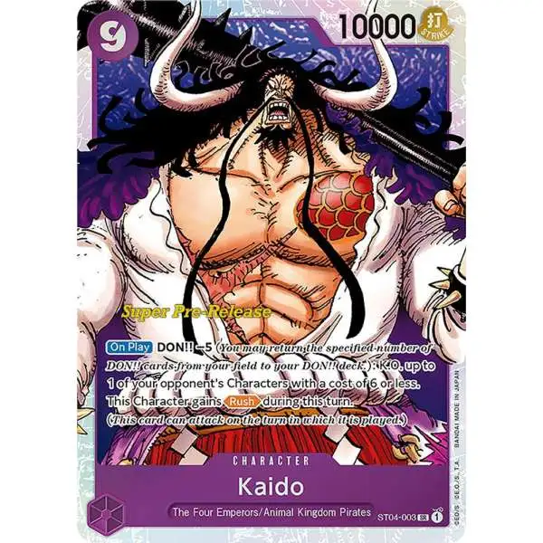 One Piece Trading Card Game Super Pre-Release Starter Deck 4: Animal Kingdom Pirates Super Rare Kaido ST04-003