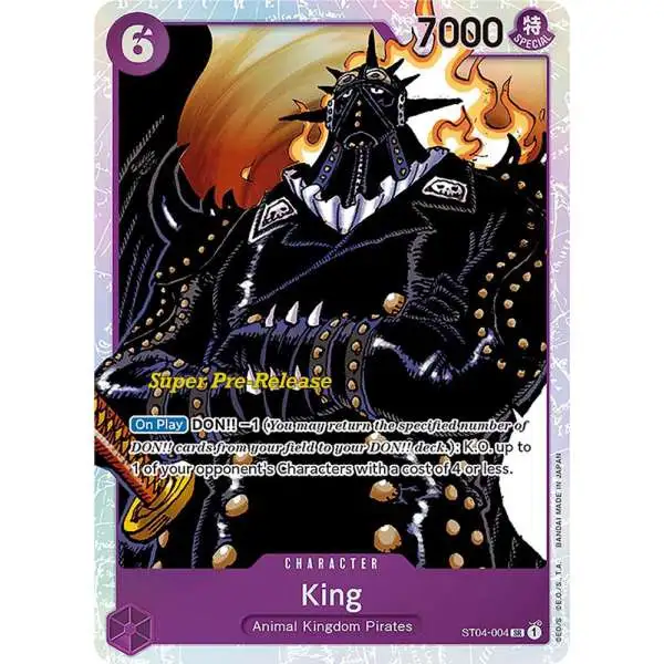 One Piece Trading Card Game Super Pre-Release Starter Deck 4: Animal Kingdom Pirates Super Rare King ST04-004