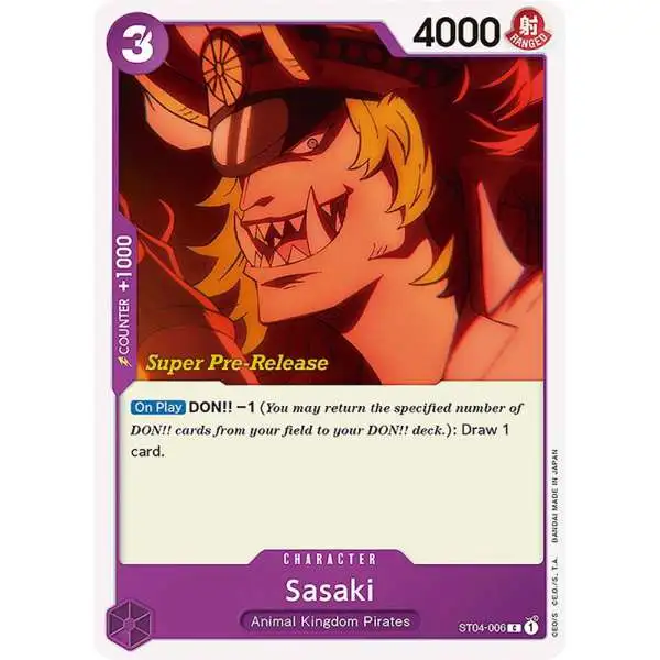 One Piece Trading Card Game Super Pre-Release Starter Deck 4: Animal Kingdom Pirates Common Sasaki ST04-006