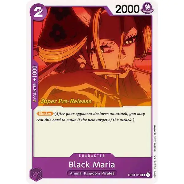 One Piece Trading Card Game Super Pre-Release Starter Deck 4: Animal Kingdom Pirates Common Black Maria ST04-011