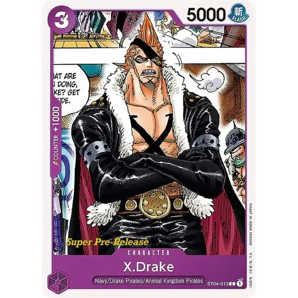 One Piece Trading Card Game Super Pre-Release Starter Deck 4: Animal Kingdom Pirates Common X.Drake ST04-013