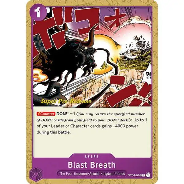 One Piece Trading Card Game Super Pre-Release Starter Deck 4: Animal Kingdom Pirates Common Blast Breath ST04-016