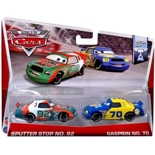 Disney / Pixar Cars The World of Cars Series 2 Sputter Stop No. 92 & Gasprin No. 70 Diecast Car 2-Pack #8/16